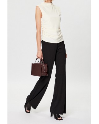 Γυναικείο μαύρο ψηλόμεσο flare παντελόνι - DKNY P2RKAO19