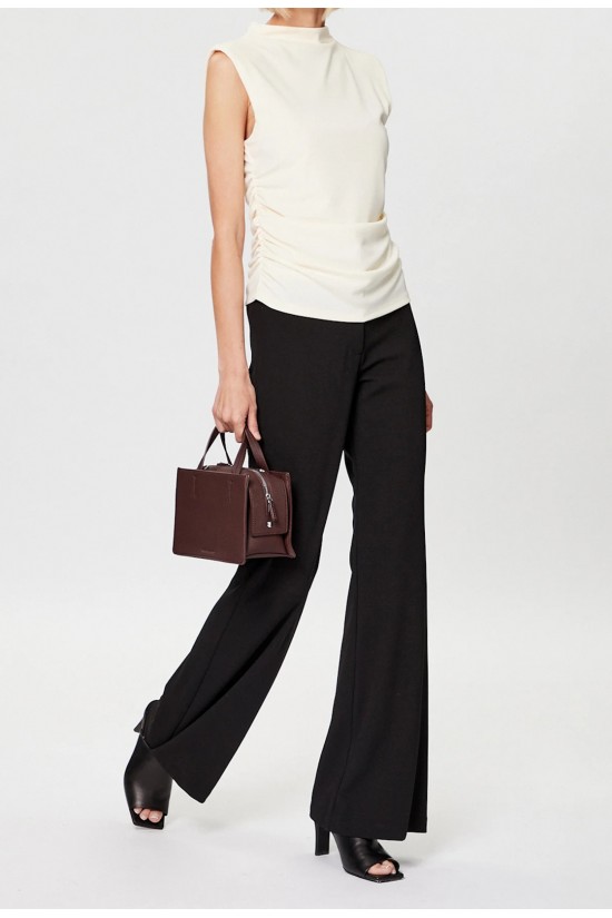 Γυναικείο μαύρο ψηλόμεσο flare παντελόνι - DKNY P2RKAO19