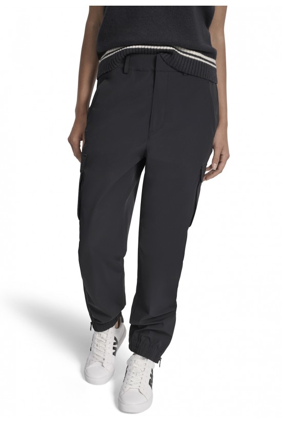 Γυναικείο μαύρο ψηλόμεσο παντελόνι cargo - DKNY DJ5P3087