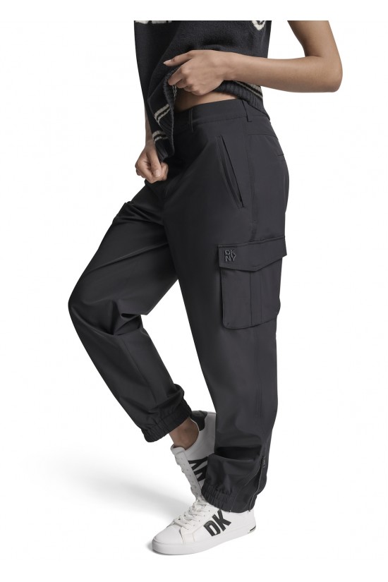 Γυναικείο μαύρο ψηλόμεσο παντελόνι cargo - DKNY DJ5P3087