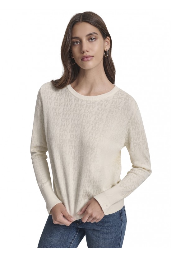 Γυναικείο μπεζ χρυσό πουλόβερ - DKNY DJ5RO877