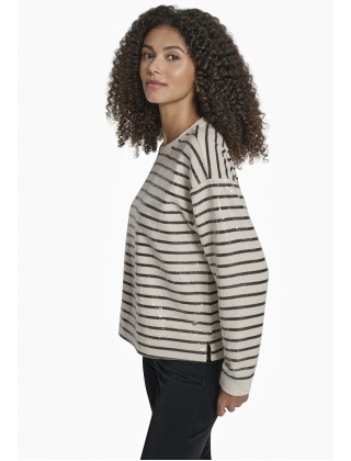 Γυναικείο ριγέ φούτερ με παγιέτα - DKNY DJ6T1655