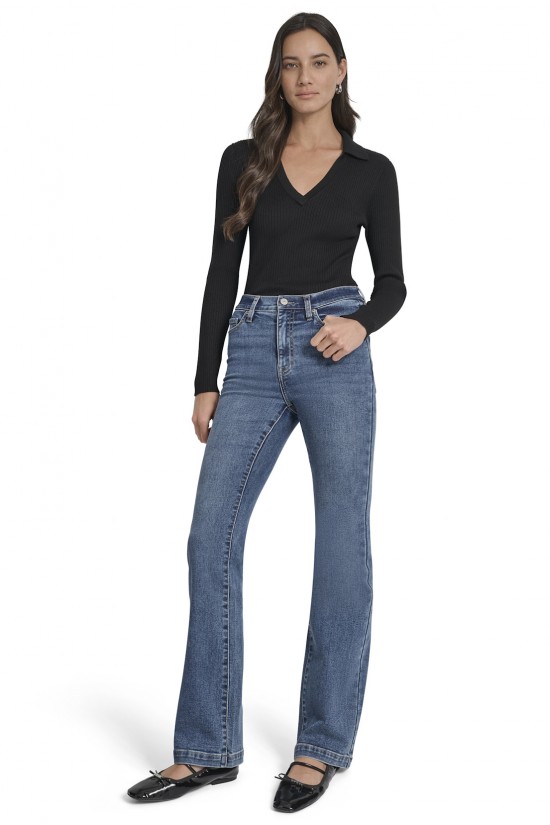 Γυναικείο ψηλόμεσο flare τζιν παντελόνι - DKNY DJ5M4005 F3J