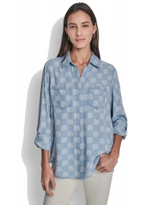 Γυναικείο πουκάμισο με λογότυπο - DKNY DJ4W2017