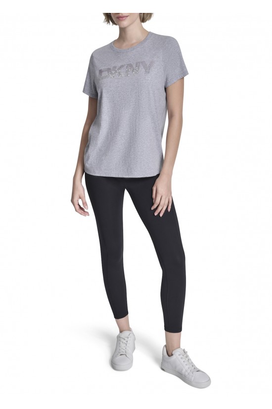 Γυναικεία γκρι κοντομάνικη μπλούζα - DKNY DP6T1557