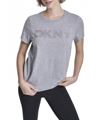 Γυναικεία γκρι κοντομάνικη μπλούζα - DKNY DP6T1557