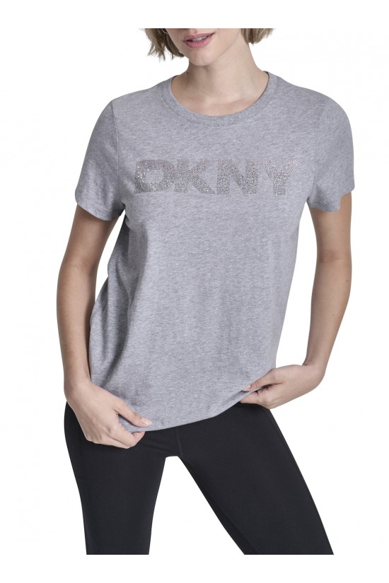 Γυναικεία γκρι κοντομάνικη μπλούζα - DKNY DP6T1557