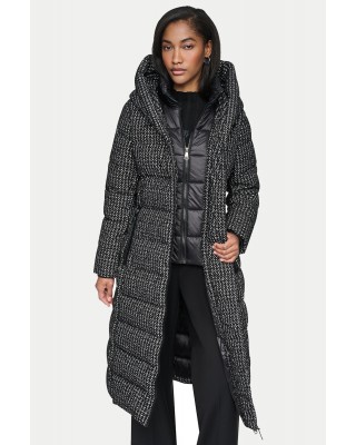 Γυναικείο μακρύ ψαροκόκαλο puffer μπουφάν - DKNY DLEMPV01