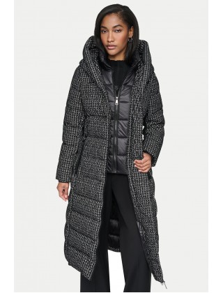 Γυναικείο μακρύ ψαροκόκαλο puffer μπουφάν - DKNY DLEMPV01