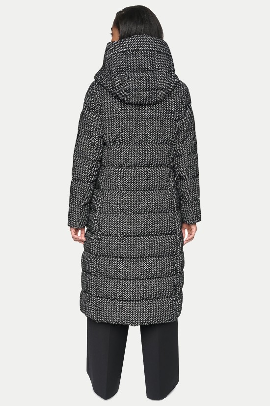 Γυναικείο μακρύ ψαροκόκαλο puffer μπουφάν - DKNY DLEMPV01