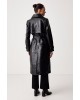 Γυναικείo μαύρο eco leather παλτό - DKNY DLEMPZ34