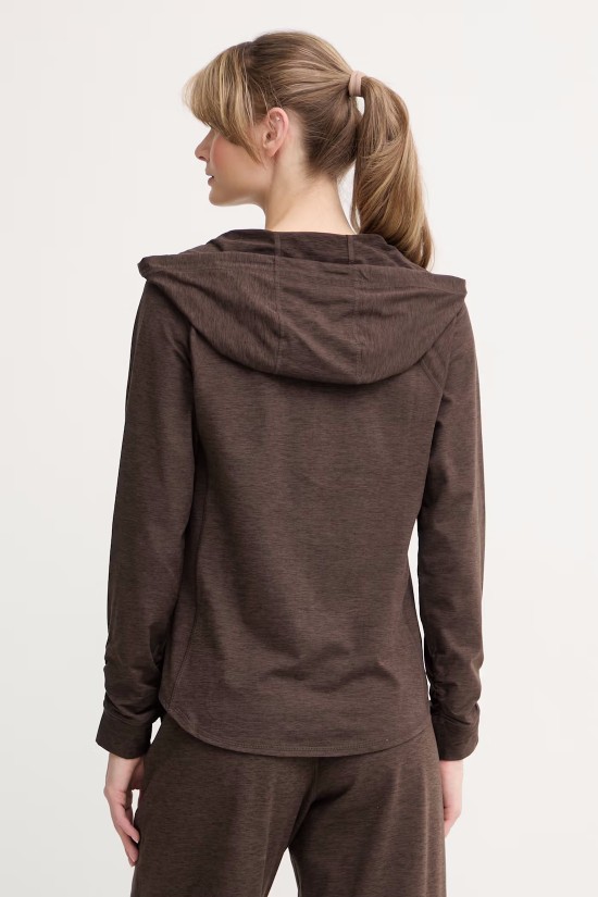 Γυναικεία καφέ ζακέτα με κουκούλα - DKNY DP6J9767 Γυναικεία καφέ ζακέτα με κουκούλα - DKNY DP6J9767