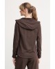 Γυναικεία καφέ ζακέτα με κουκούλα - DKNY DP6J9767 Γυναικεία καφέ ζακέτα με κουκούλα - DKNY DP6J9767