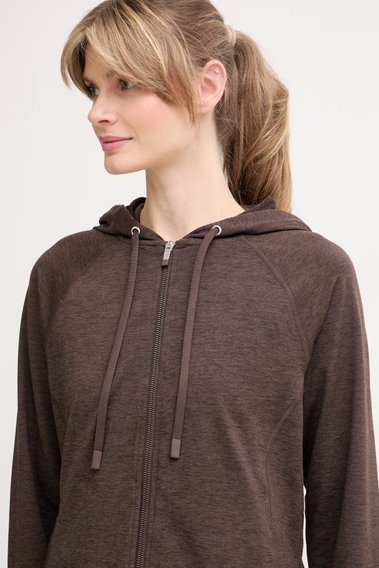Γυναικεία καφέ ζακέτα με κουκούλα - DKNY DP6J9767 Γυναικεία καφέ ζακέτα με κουκούλα - DKNY DP6J9767