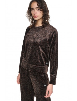 Γυναικείο βελουτέ φούτερ animal print - DKNY DP6T1909