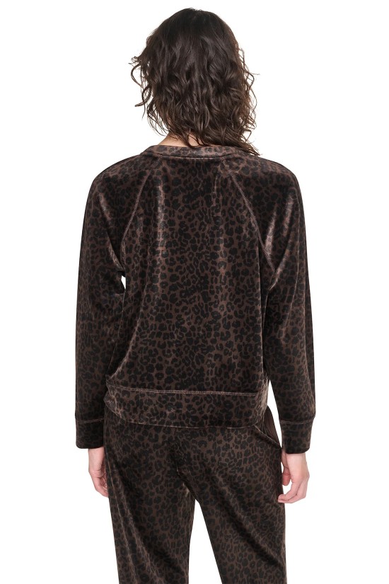 Γυναικείο βελουτέ φούτερ animal print - DKNY DP6T1909 Γυναικείο βελουτέ φούτερ animal print - DKNY DP6T1909