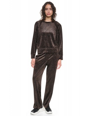 Γυναικείο βελουτέ φούτερ animal print - DKNY DP6T1909