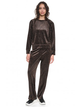 Γυναικείο βελουτέ φούτερ animal print - DKNY DP6T1909