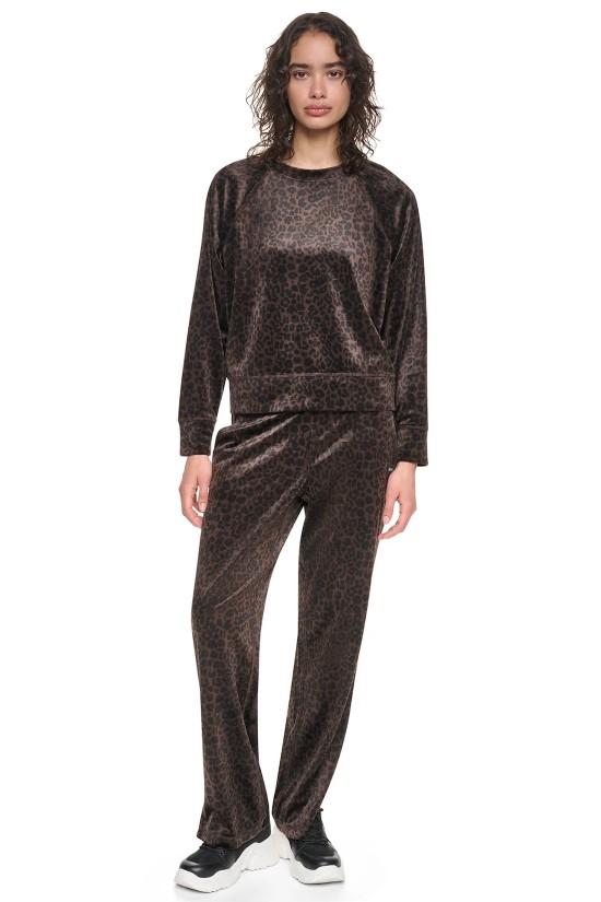 Γυναικείο βελουτέ φούτερ animal print - DKNY DP6T1909 Γυναικείο βελουτέ φούτερ animal print - DKNY DP6T1909