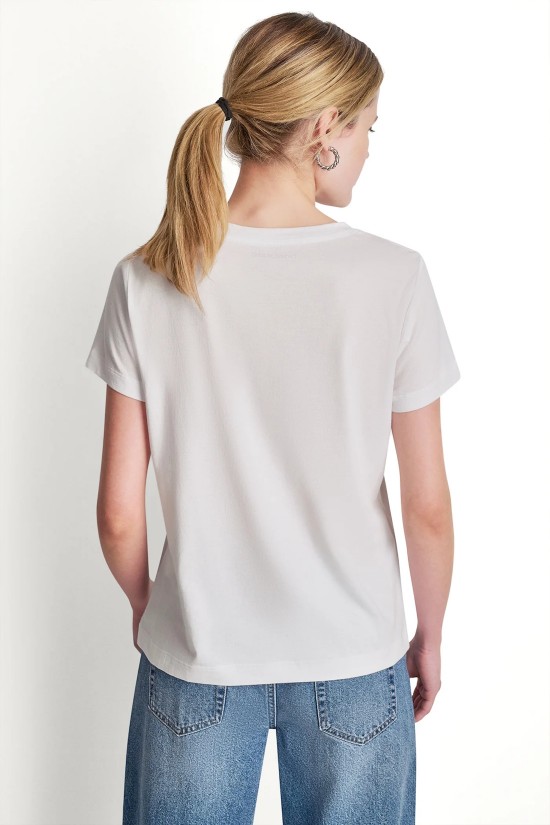 Γυναικεία λευκή κοντομάνικη μπλούζα - DKNY DJ6T1801 Γυναικεία λευκή κοντομάνικη μπλούζα - DKNY DJ6T1801
