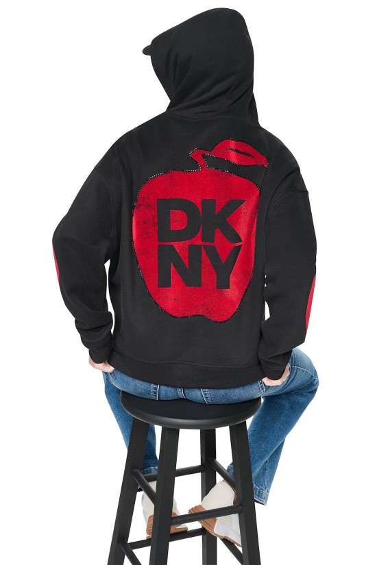 Γυναικείο μαύρο oversized φούτερ - DKNY Big Apple DJ6T1862