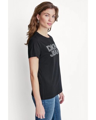 Γυναικεία μαύρη κοντομάνικη μπλούζα - DKNY DJ6T1792 Γυναικεία μαύρη κοντομάνικη μπλούζα - DKNY DJ6T1792