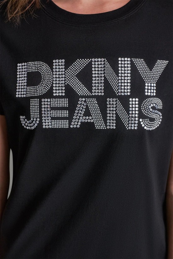 Γυναικεία μαύρη κοντομάνικη μπλούζα - DKNY DJ6T1792 Γυναικεία μαύρη κοντομάνικη μπλούζα - DKNY DJ6T1792