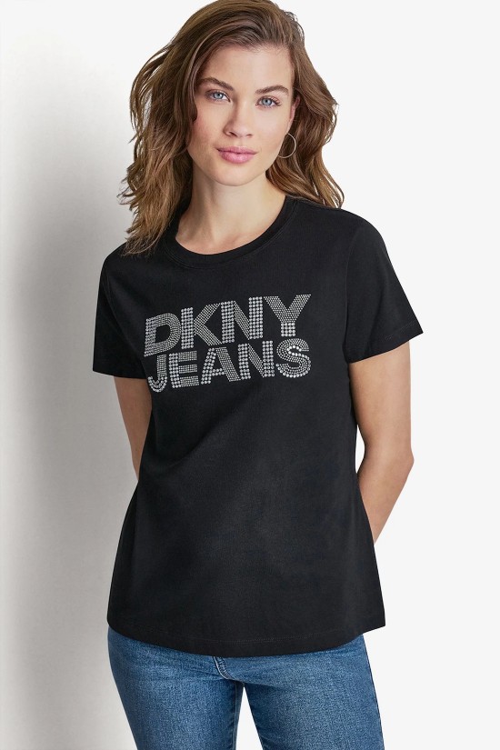 Γυναικεία μαύρη κοντομάνικη μπλούζα - DKNY DJ6T1792 Γυναικεία μαύρη κοντομάνικη μπλούζα - DKNY DJ6T1792