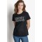 Γυναικεία μαύρη κοντομάνικη μπλούζα - DKNY DJ6T1792