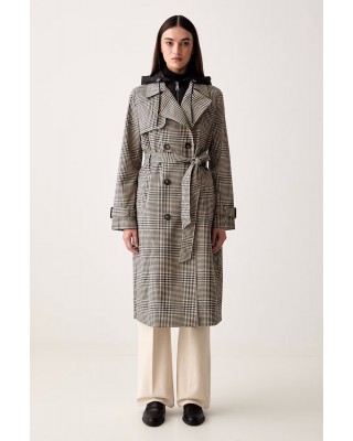 Γυναικεία μπεζ καρό καμπαρντίνα - DKNY DLEMPX66 Γυναικεία μπεζ καρό καμπαρντίνα - DKNY DLEMPX66