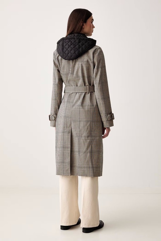 Γυναικεία μπεζ καρό καμπαρντίνα - DKNY DLEMPX66 Γυναικεία μπεζ καρό καμπαρντίνα - DKNY DLEMPX66