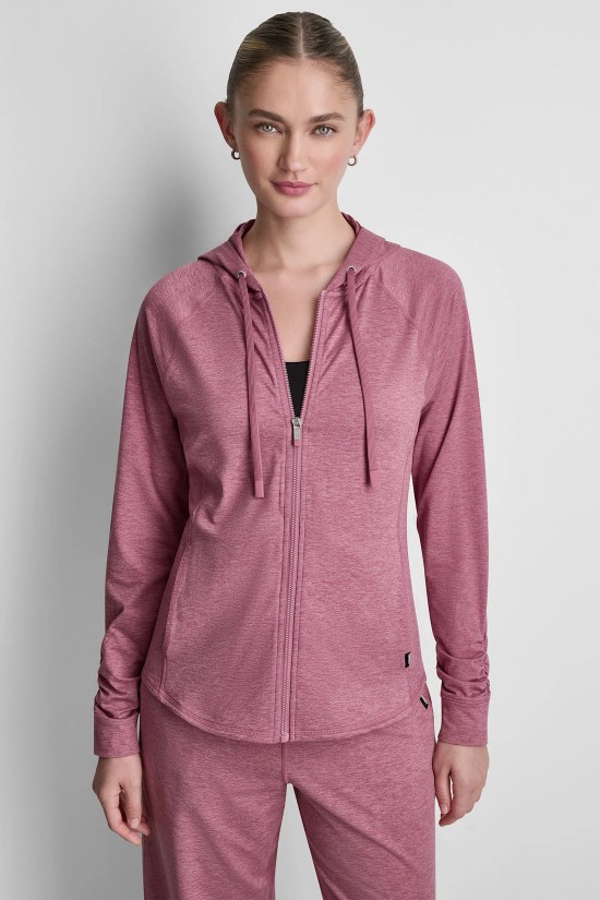 Γυναικεία ροζ ζακέτα με κουκούλα - DKNY DP6J9767