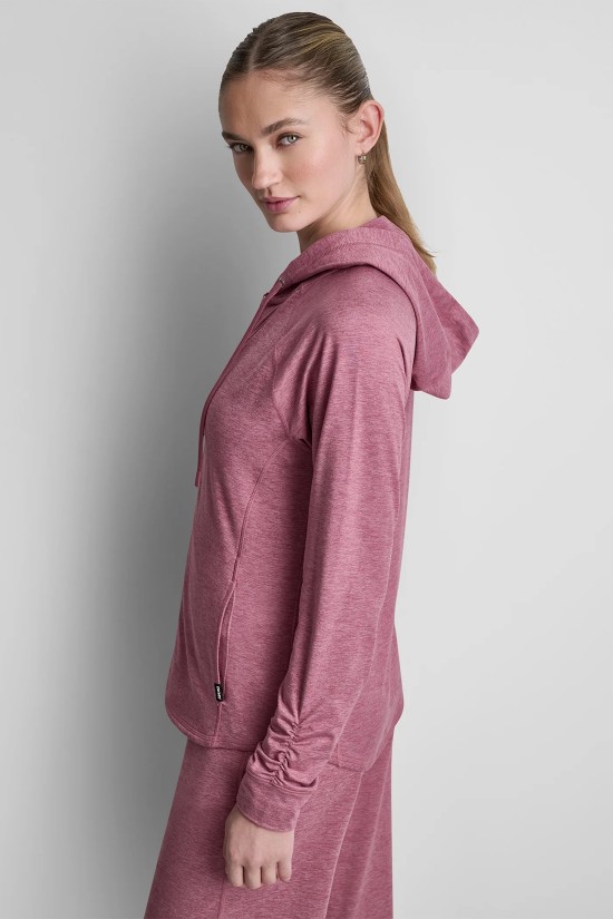 Γυναικεία ροζ ζακέτα με κουκούλα - DKNY DP6J9767