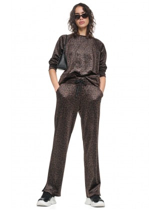 Γυναικείο βελουτέ πανταλόνι φόρμας animal print - DKNY DP6P3985