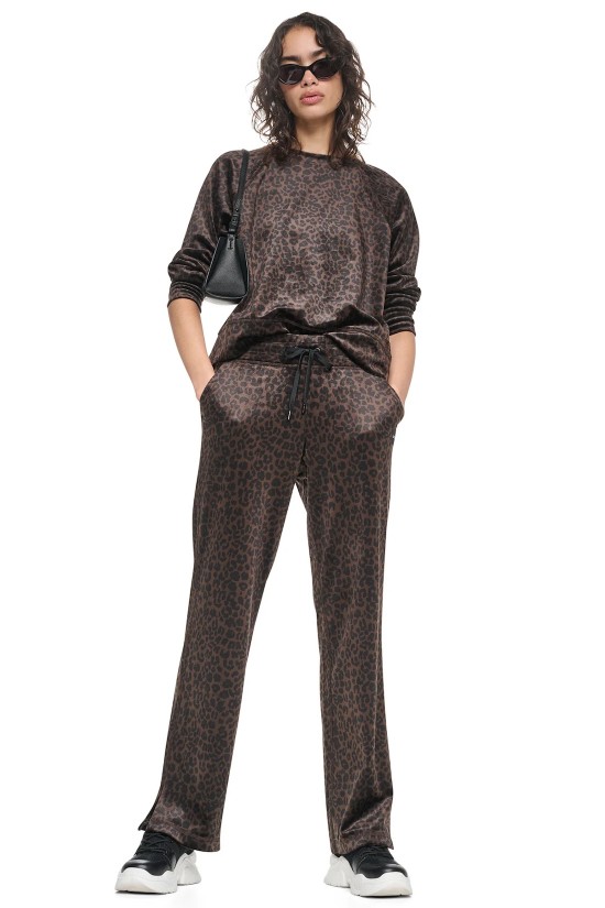 Γυναικείο βελουτέ πανταλόνι φόρμας animal print - DKNY DP6P3985 Γυναικείο βελουτέ πανταλόνι φόρμας animal print - DKNY DP6P3985