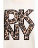 Γυναικείο εκρού φούτερ με λεοπάρ λογότυπο - DKNY DP6T1867 Γυναικείο εκρού φούτερ με λεοπάρ λογότυπο - DKNY DP6T1867