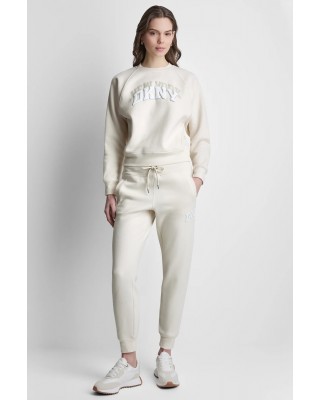 Γυναικείο εκρού φούτερ με λογότυπο - DKNY DP6T1755
