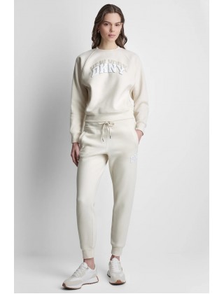 Γυναικείο εκρού φούτερ με λογότυπο - DKNY DP6T1755