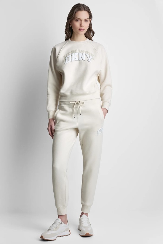 Γυναικείο εκρού φούτερ με λογότυπο - DKNY DP6T1755 Γυναικείο εκρού φούτερ με λογότυπο - DKNY DP6T1755
