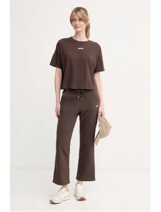 Γυναικείο καφέ cropped top - DKNY DP6T1662