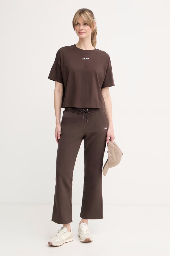 Γυναικείο καφέ cropped top - DKNY DP6T1662 Γυναικείο καφέ cropped top - DKNY DP6T1662
