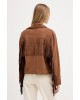 Γυναικείο καφέ σουέτ τζάκετ με κρόσσια - DKNY DJ6J6238 Γυναικείο καφέ σουέτ τζάκετ με κρόσσια - DKNY DJ6J6238