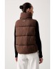 Γυναικείο καφέ αμάνικο μπουφάν - DKNY DP6V3145 Γυναικείο καφέ αμάνικο μπουφάν - DKNY DP6V3145