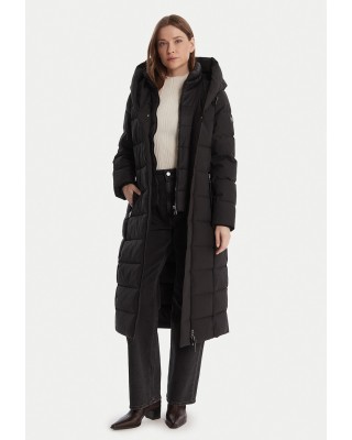 Γυναικείο μακρύ μαύρο puffer μπουφάν - DKNY Black DLEMPV01 Γυναικείο μακρύ μαύρο puffer μπουφάν - DKNY Black DLEMPV01