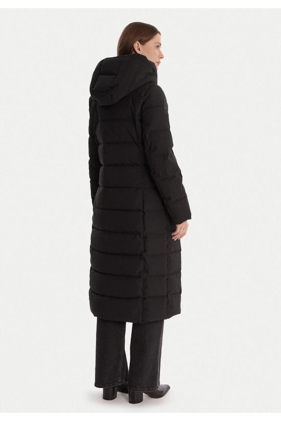 Γυναικείο μακρύ μαύρο puffer μπουφάν - DKNY Black DLEMPV01 Γυναικείο μακρύ μαύρο puffer μπουφάν - DKNY Black DLEMPV01