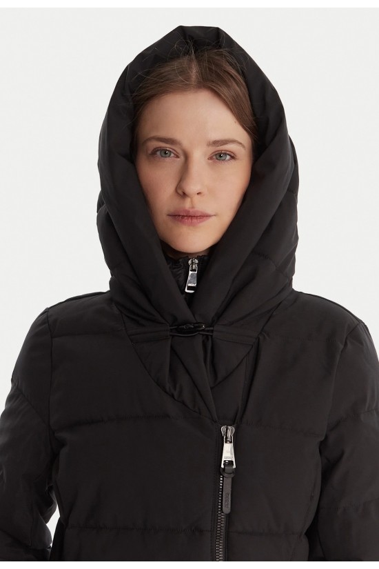 Γυναικείο μακρύ μαύρο puffer μπουφάν - DKNY Black DLEMPV01 Γυναικείο μακρύ μαύρο puffer μπουφάν - DKNY Black DLEMPV01