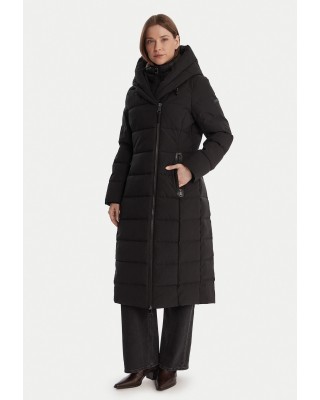 Γυναικείο μακρύ μαύρο puffer μπουφάν - DKNY Black DLEMPV01