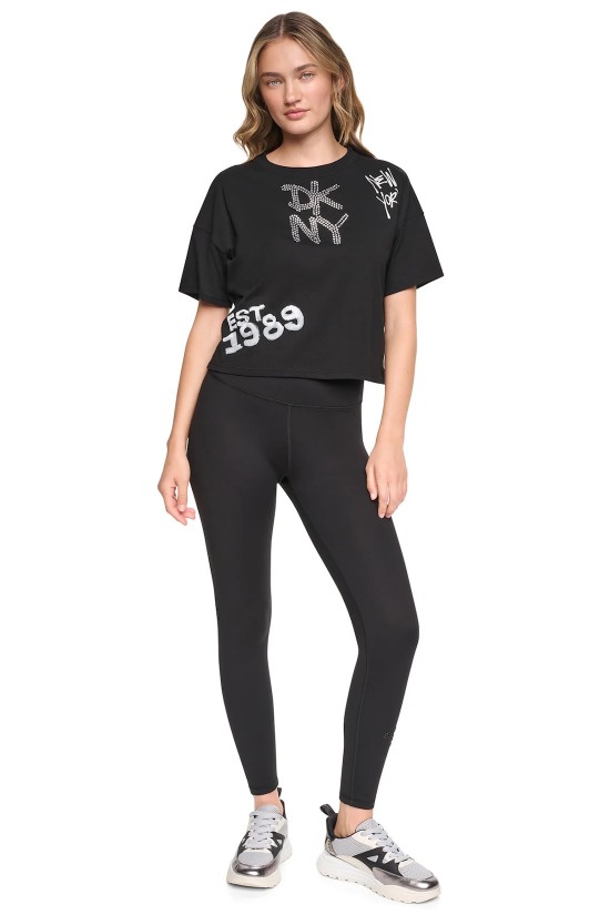 Γυναικεία cropped μπλούζα - DKNY Graffiti Rhinestone Logo DP6T1846 Γυναικεία cropped μπλούζα - DKNY Graffiti Rhinestone Logo DP6T1846