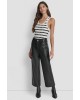 Γυναικείο μαύρο cropped δερμάτινο παντελόνι - DKNY DJ6P3117