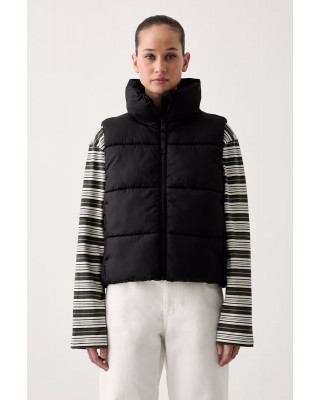 Γυναικείο μαύρο αμάνικο μπουφάν - DKNY DP6V3145 Γυναικείο μαύρο αμάνικο μπουφάν - DKNY DP6V3145